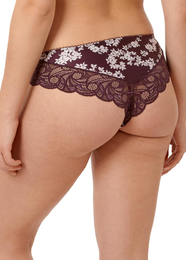 Tanga Sans Complexe Fleurs de Cerisier Prune